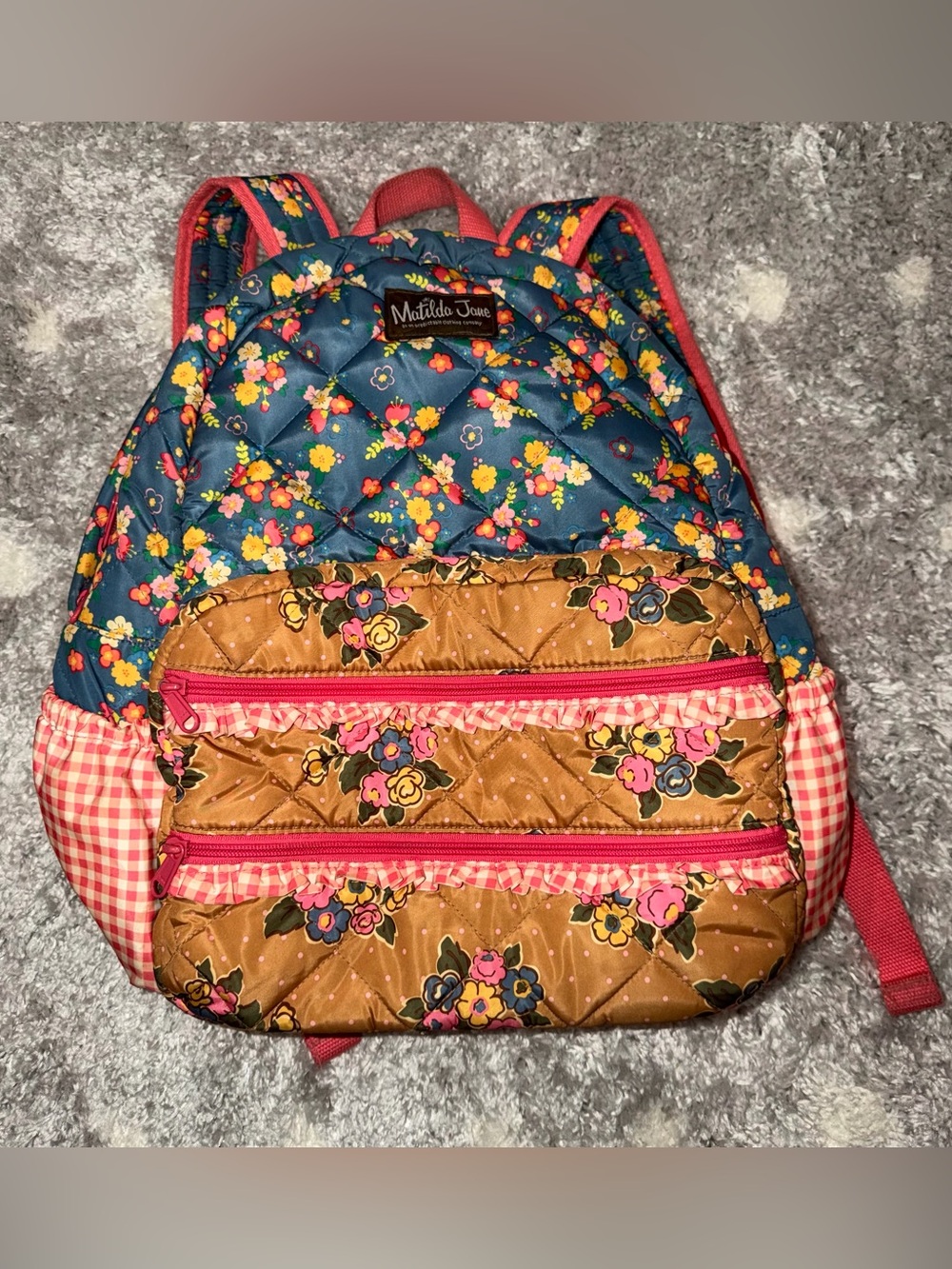 Matilda Jane Scholarly Me Backpack Quilted Teal Floral
